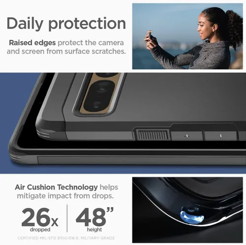 Vista 4 de Spigen Funda Tough Armor compatible con Google Pixel 7 Pro, color negro