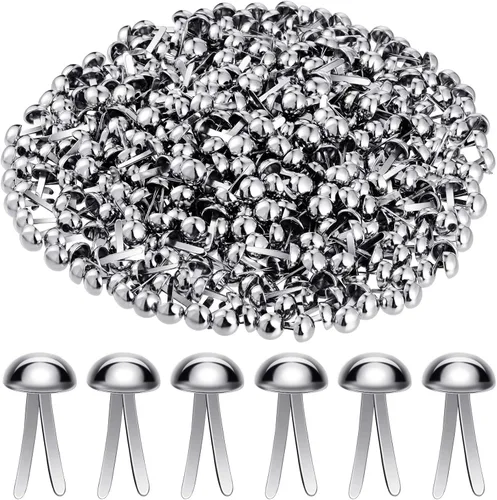 Vista 14 de Hotop 500 piezas de chinches de latón para manualidades de papel, sujetadores redondos de metal para arte, manualidades, proyectos escolares, Negro