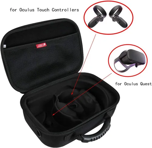 Vista 2 de Hermitshell Funda de viaje rígida de EVA para auriculares Oculus Quest 2 Quest VR Gaming negro 2