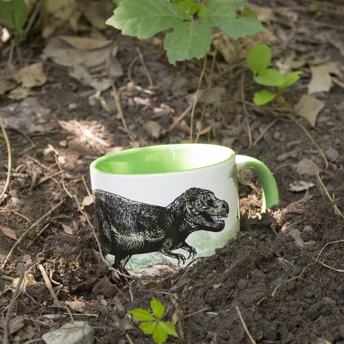 Vista 7 de Taza de café de cerámica PG blanco clásico STYLE27., Estándar, Verde/Blanco