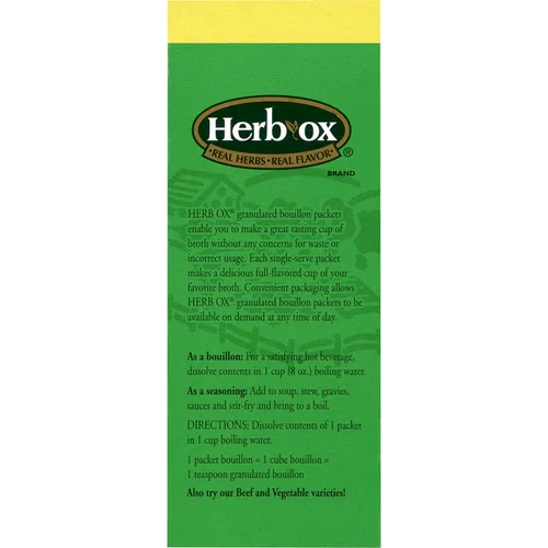 Vista 5 de Herb-Ox Paquete de caldo sin sodio, carne de res y pollo, 100 paquetes en total