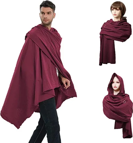 Vista 2 de Bufanda con capucha estilo pícaro, capa medieval, renacentista, para hombre, calentador de cuello con capucha, accesorios Cyberpunk