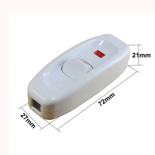 Vista 5 de Interruptor de cable en línea de encendido/apagado con indicador LED rojo, blanco