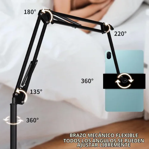 Vista 6 de Soporte de piso para tableta, soporte de teléfono de cama elevada, soporte