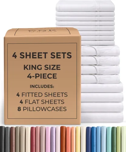 Vista 32 de Pack of 2, Twin Size 3 Piece Sheet Set - Breathable & Cooling - White