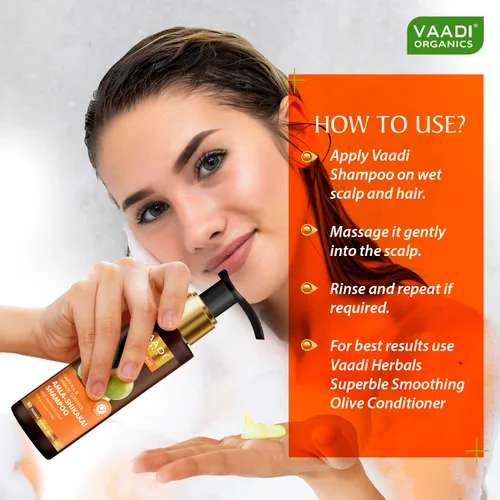 Vista 3 de Amla with Shikakai & Reetha Shampoo - Champú para el control de caídas del cabello - Champú de hierbas totalmente naturales - Champú para la caída