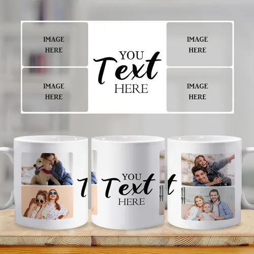 Vista 3 de Taza de café personalizada con texto fotográfico, 4 fotos collage, taza de café personalizada, regalos personalizados para cumpleaños, Navidad, taza