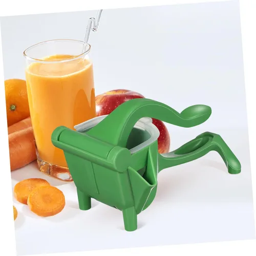 Vista 5 de Juego de exprimidor manual de mano de 2 piezas, exprimidor de cítricos verdes para limones, naranjas y naranjas, exprimidor de frutas resistente