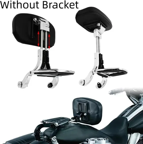 Vista 4 de Respaldo ajustable de Sissy Bar con portaequipajes plegable para Harley/Indian/BMW R18/Honda, Cromado