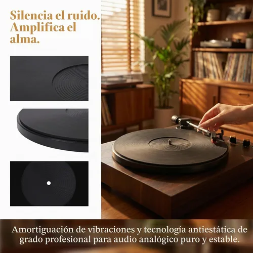 Vista 5 de Alfombrilla acrílica para tocadiscos Slipmat para discos: Alfombrillas deslizantes de vinilo para plato de 12 pulgadas, accesorios para tocadiscos