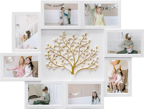 Vista 13 de HELLO LAURA - Marco de Fotos Collage Grande para Colgar en la Pared Marcos de Fotos Elegante Collage de Árbol Regalos para Familia y Amigos 4x6