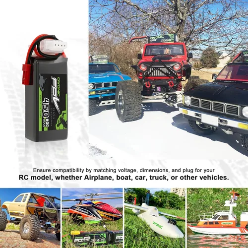 Vista 5 de OVONIC Batería Lipo de 11.1V 80C 450mAh 3S con enchufe JST