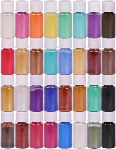 Vista 12 de 15 botellas de pigmento de limo, polvo de mica para hacer jabón, pigmentos de color de resina, polvo de mica para hacer velas, resina epoxi, brillo