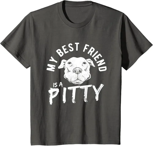 Vista 45 de My Best Friend Is A Pitty Pitties Pitbull - Camiseta Negro
