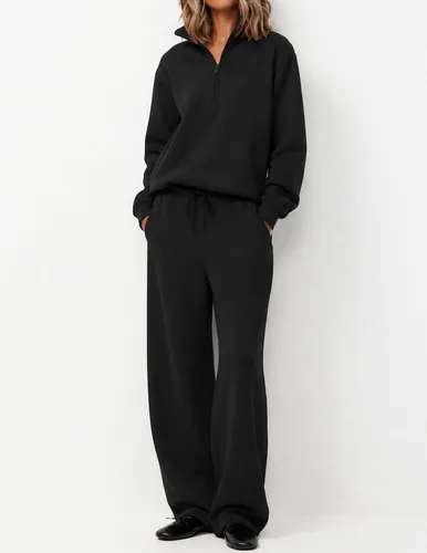 Vista 3 de Ekouaer 2 Piece Sets for Women Half Zip Lounge Sets Matching Fall Outfits Black