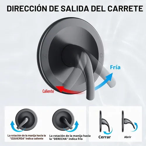 Vista 5 de EMBATHER Juego completo de grifos de ducha de 6 pulgadas, negro mate
