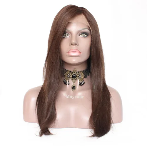 Vista 16 de Maycaur Peluca de cabello humano rojo degradado con encaje frontal, sedoso y liso #1b/rojo con encaje completo, pelucas de cabello humano