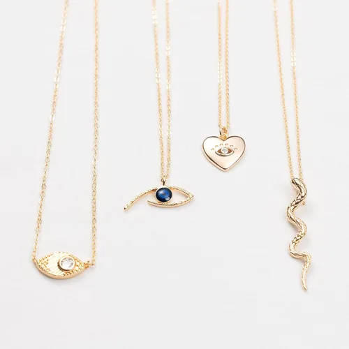 Vista 3 de Ava Riley Collar de oro delicado para el día de San Valentín para mujer, gargantilla en capas para mujer, collar largo de plata de oro de 14 quilates