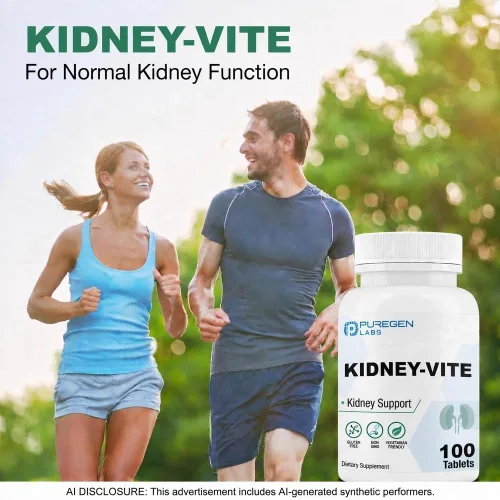Vista 6 de Puregen Labs Kidney-Vite, sin aditivos de color artificial, 100 tabletas
