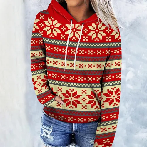 Vista 3 de Sudaderas de manga larga con cuello redondo y cuello redondo para mujer, tallas S-3XL