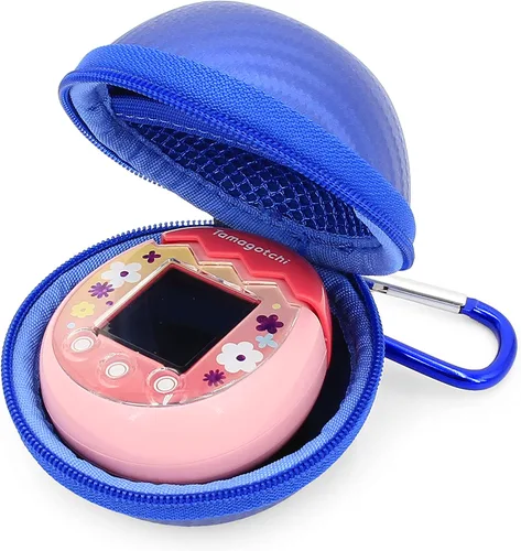 Vista 2 de CASEMATIX Funda de transporte azul compatible con cámara Tamagotchi Pix Interactive Virtual Pet, incluye solo funda con correa para la muñeca