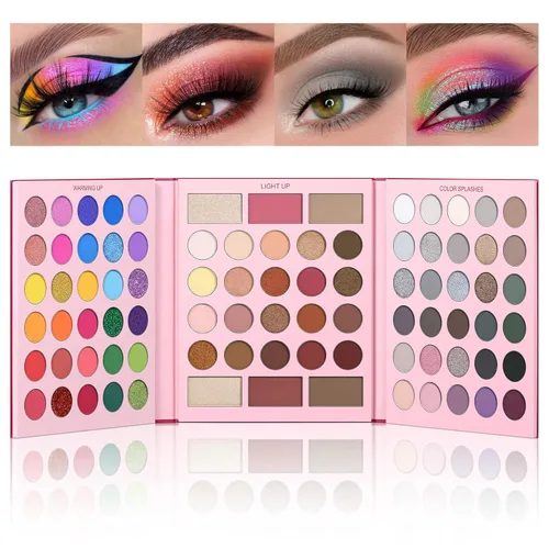 Vista 8 de UCANBE Paleta de sombra de ojos desnudos de 60 colores, paleta de maquillaje de desnudos neutros cálidos, brillo mate natural, sombras de ojos