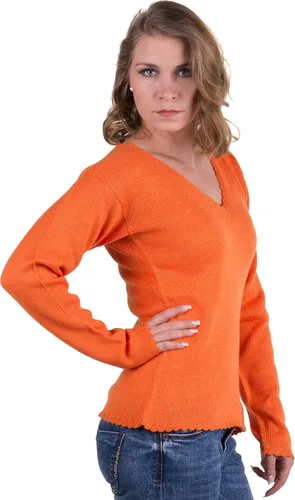 Vista 3 de Gamboa Suéter de alpaca con cuello en V para mujer, suéter ligero de verano para mujer
