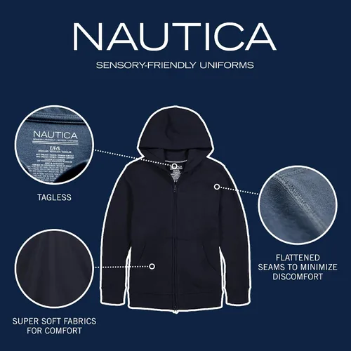 Vista 4 de Nautica Sudadera con capucha y cremallera completa de forro polar de manga larga para niño