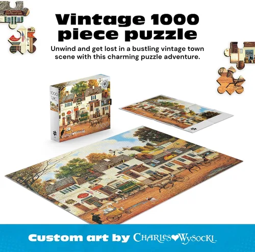 Vista 2 de Buffalo Games Charles Wysocki Olde Cape Cod - Rompecabezas de 1000 piezas - 26.75 x 19.75 pulgadas, paquete de 1-1000 piezas rompecabezas
