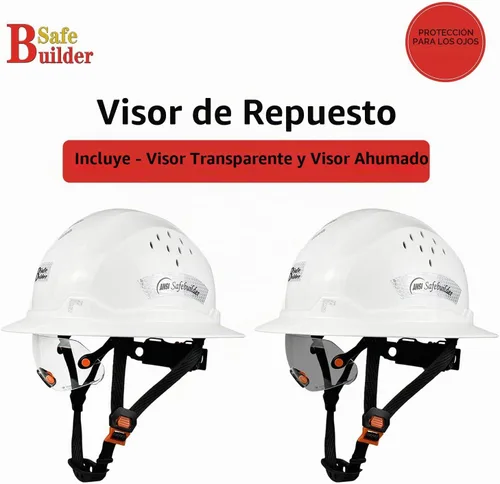 Vista 5 de SAFEBUILDER Safety Visor Hard Hat Accessories for CR06& CR08 Visera transparente integrada