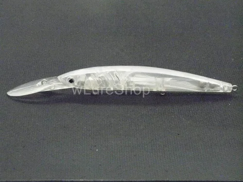 Vista 37 de 10 Señuelo en Blanco sin Pintar Minnow Crankbait de Agua Superior sin Labios Jerkbait Señuelos de Pesca