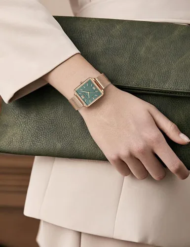 Vista 5 de Reloj de pulsera vintage para mujer, estilo cuadrado, estilo vintage, para mujer