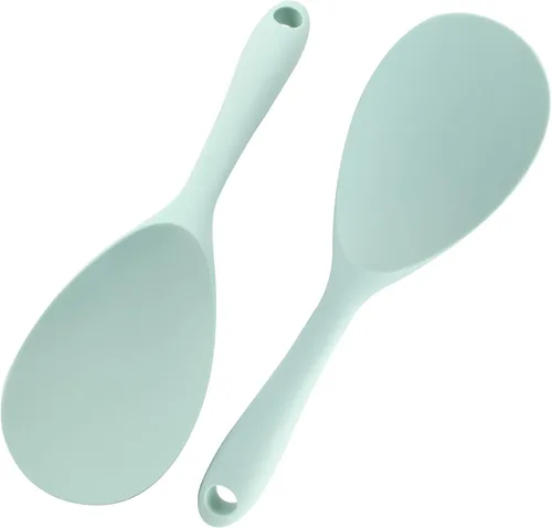 Vista 7 de Murtenze 2 cucharas de paleta de arroz de silicona negra