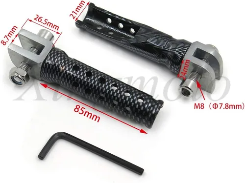 Vista 4 de Estriberas plegables para motocicleta, estribos delanteros compatibles con Yamaha FZR 600 XJ 600S YZF 600R 750R 1000 FZS1 FZ-1 R1 R6, pedal