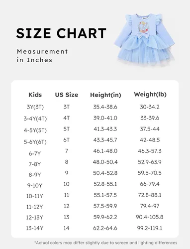 Vista 7 de Disney Vestido de tul de manga larga para bebé de princesa, disfraz de fiesta de cumpleaños