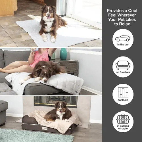 Vista 5 de PetFusion Manta refrescante prémium para gatos y perros. Manta ligera para mascotas Lavable a máquina Varios tamaños: para mascotas pequeñas a