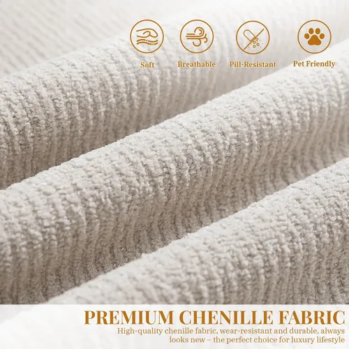 Vista 8 de Opoair - Sofá modular de gran tamaño de 114 pulgadas, sofá en forma de L con otomana móvil, cómodos sofás de nube de 4 asientos con asiento Beige
