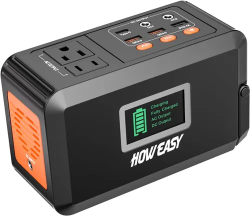 Vista 7 de HOWEASY Estación de energía portátil de 120 W (pico de 240 W), generador solar de campamento de 24000 mAh, banco de energía portátil con 2 salidas