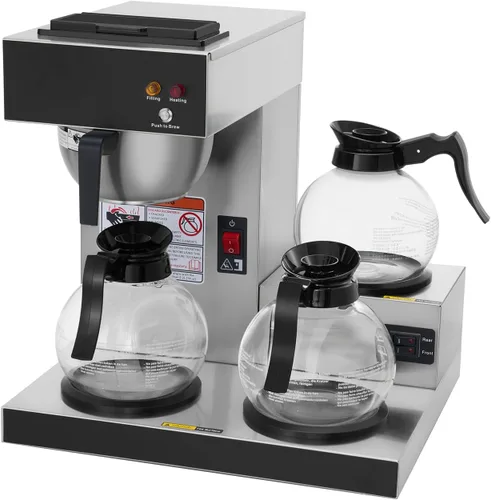 Vista 7 de SYBO Decantador para cafetera, 12 tazas de cristal para café, color negro