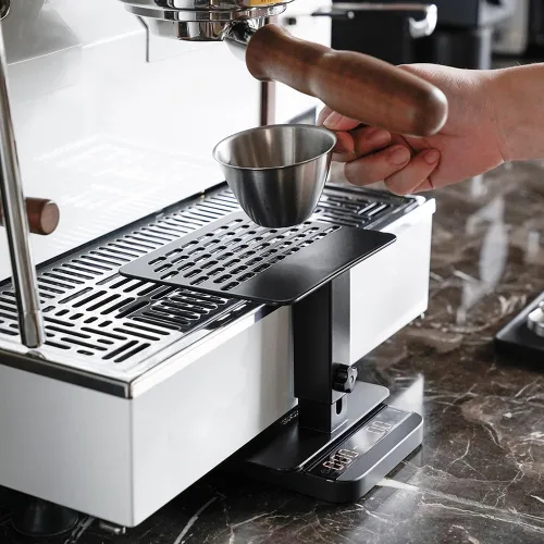 Vista 7 de watchget Bastidor de pesaje de café electrónico, altura ajustable, acero inoxidable, báscula de café, soporte para máquina de café expreso, bastidor