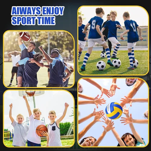 Vista 7 de El juego de 8 pelotas deportivas incluye baloncesto, fútbol, voleibol con 2 bolsas de equipo deportivo, 2 bombas para adolescentes, jóvenes