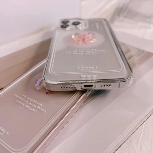 Vista 7 de Ownest - Funda compatible para iPhone 12, diseño bonito de lazo de arco 3D en rosa, delgada, transparente, diseño estético, para mujeres y lazo rosa