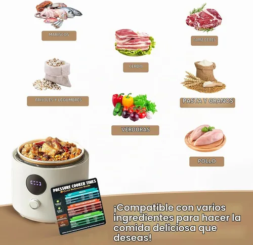 Vista 4 de Hoja magnética de trucos Instantpot, tabla de tiempos de cocción instantánea, accesorios de olla a presión, folleto de guía de cocina Instapot