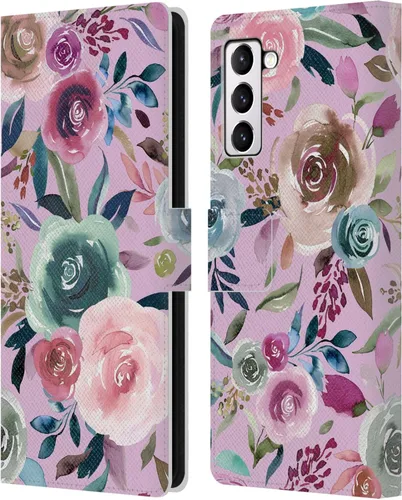 Vista 151 de Head Case Designs Officially Licensed Ninola Abstract Poppies Lilac Floral Leather Wallet Case Compatible with Samsung Galaxy A07 4G
