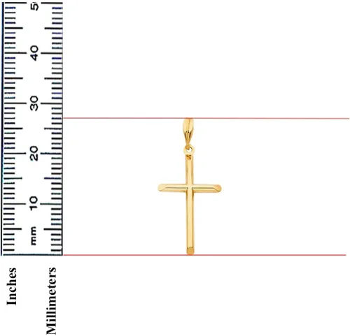 Vista 3 de 14KY - Colgante de cruz religiosa Medallón de oro amarillo de 14 quilates, joyería cristiana de Jesús para mujeres y hombres Colgante de cadena