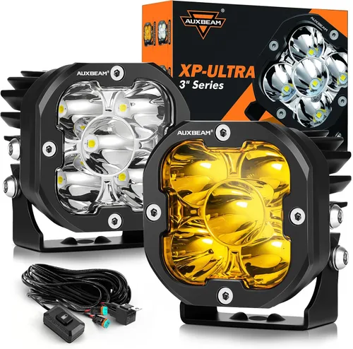 Vista 13 de Auxbeam Color Play Series SAE - Luces antiniebla LED de 3 pulgadas con DRL blanco y señal de giro para Ford Honda, Nissan, Subaru, Acura, Lexus