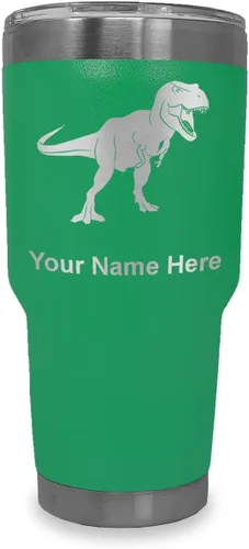 Vista 21 de LaserGram Vaso aislado al vacío de 20 onzas, dinosaurio Tiranosaurio Rex, grabado personalizado incluido (negro)