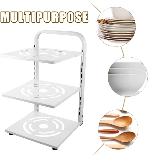 Vista 4 de Cabilock Gabinete Pot Rack Draining Pot Holder Cocina Gabinete Organización Fácil Instalar