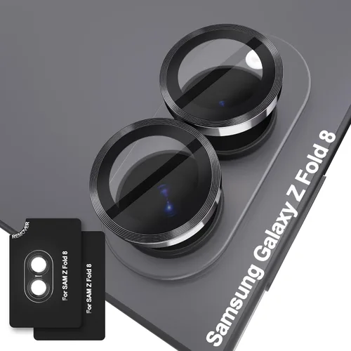 Vista 13 de Orzero Protector de lente de cámara para Samsung Galaxy Z TirFold/Fold 7, [EZ Install] [compatible con fundas] cubierta de lente de anillo de Negro