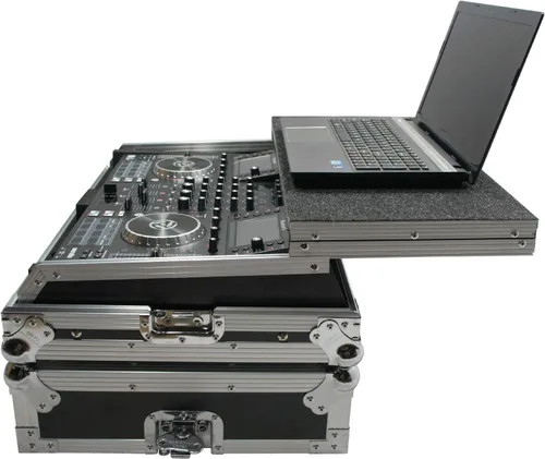 Vista 3 de Harmony Audio DJ HCNVLT Flight Glide - Soporte para laptop Road DJ - Carcasa personalizada compatible con Numark NV